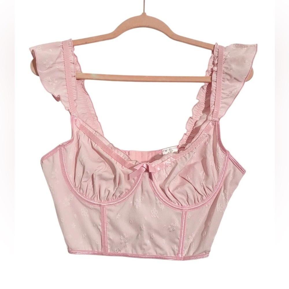 L19 PINK BABY DOLL UNDERWIRE CORSET- XL- lingerie